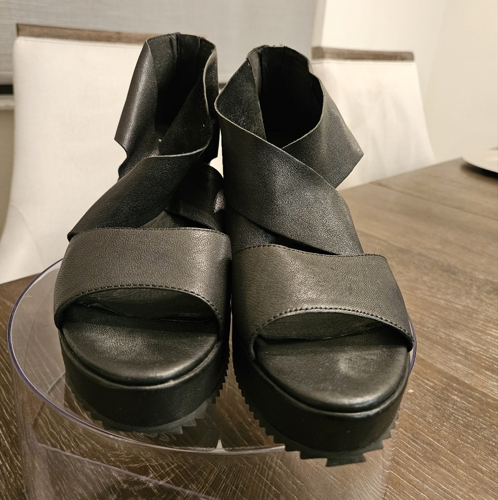 Eileen Fisher Crisscross Wedge Sandal